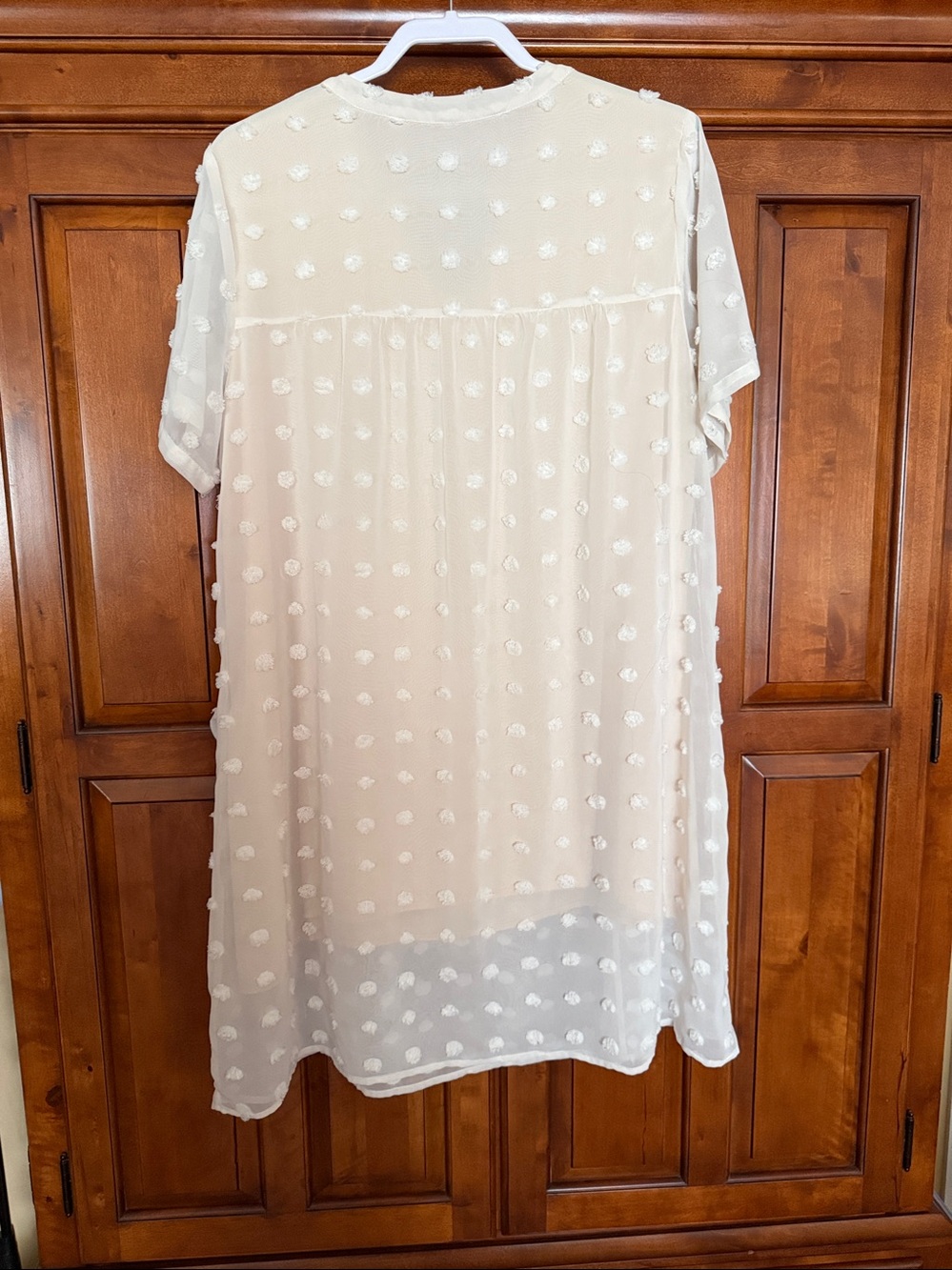 Women's Cream MIHOLL Midi Dress with Textured Dot Detail - Picture 5 of 5